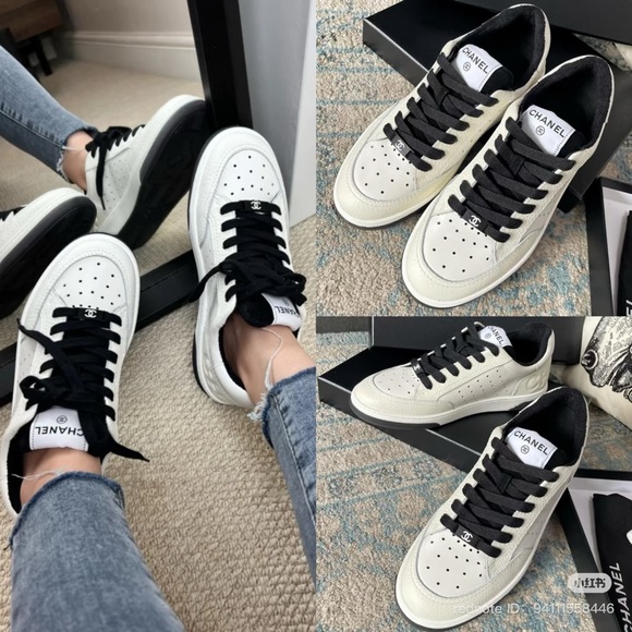 Authentic Chanel classic black and white sneakers - Picture 2 of 7